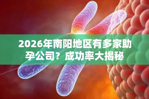 2026年南阳地区有多家助孕公司？成功率大揭秘