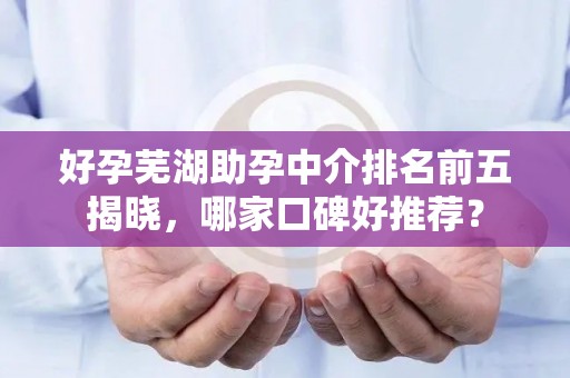 好孕芜湖助孕中介排名前五揭晓，哪家口碑好推荐？