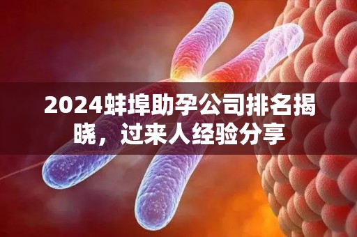 2024蚌埠助孕公司排名揭晓，过来人经验分享