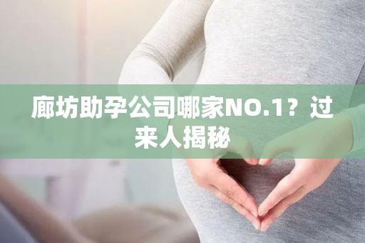 廊坊助孕公司哪家NO.1？过来人揭秘