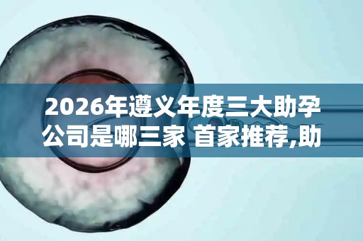 2026年遵义年度三大助孕公司是哪三家 首家推荐,助您省钱省心