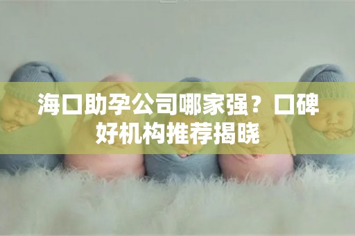 海口助孕公司哪家强？口碑好机构推荐揭晓