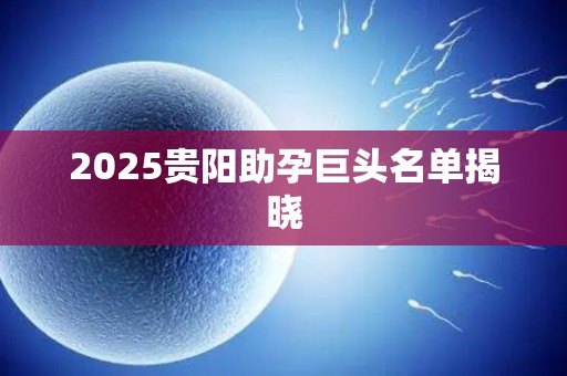 2025贵阳助孕巨头名单揭晓