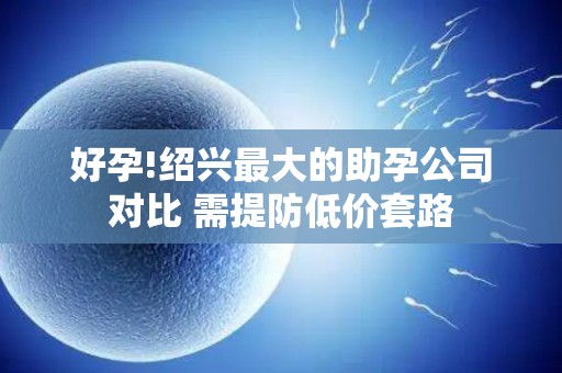 好孕!绍兴最大的助孕公司对比 需提防低价套路