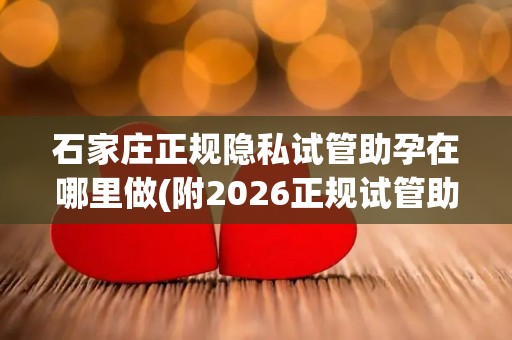 石家庄正规隐私试管助孕在哪里做(附2026正规试管助孕机构)