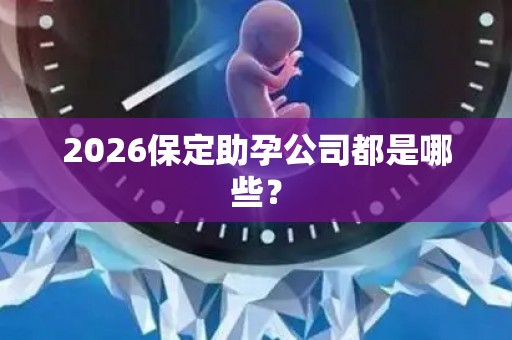 2026保定助孕公司都是哪些？