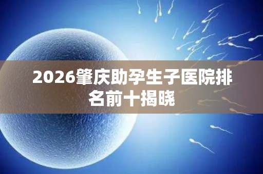 2026肇庆助孕生子医院排名前十揭晓