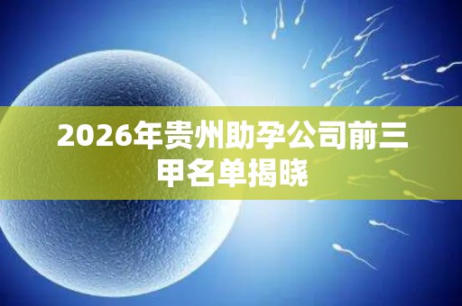 2026年贵州助孕公司前三甲名单揭晓