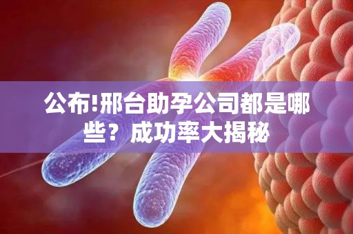 公布!邢台助孕公司都是哪些？成功率大揭秘