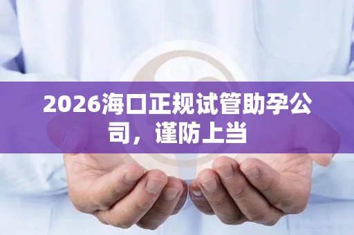 2026海口正规试管助孕公司，谨防上当
