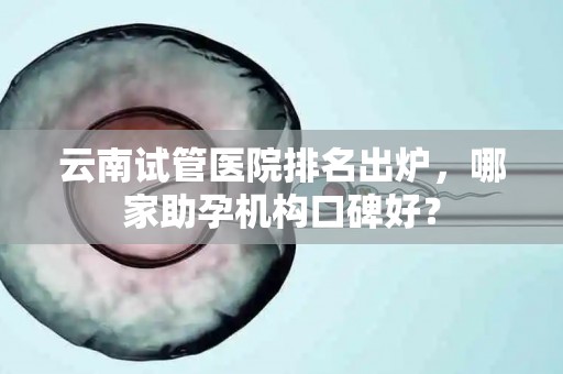 云南试管医院排名出炉，哪家助孕机构口碑好？
