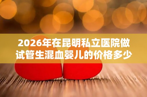 2026年在昆明私立医院做试管生混血婴儿的价格多少