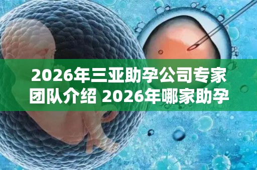 2026年三亚助孕公司专家团队介绍 2026年哪家助孕机构口碑好值得考虑？