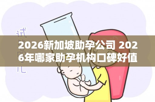 2026新加坡助孕公司 2026年哪家助孕机构口碑好值得考虑？