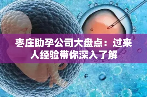 枣庄助孕公司大盘点：过来人经验带你深入了解