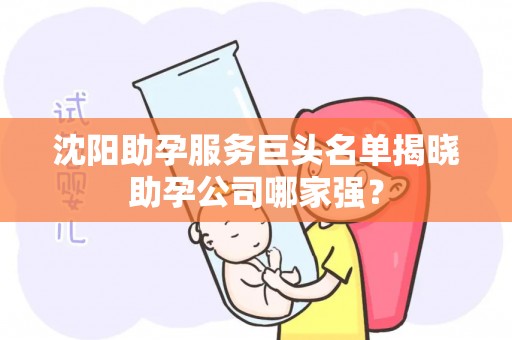 沈阳助孕服务巨头名单揭晓助孕公司哪家强？