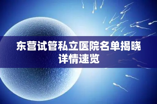东营试管私立医院名单揭晓详情速览