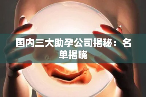 国内三大助孕公司揭秘：名单揭晓