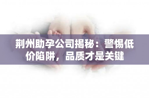 荆州助孕公司揭秘：警惕低价陷阱，品质才是关键