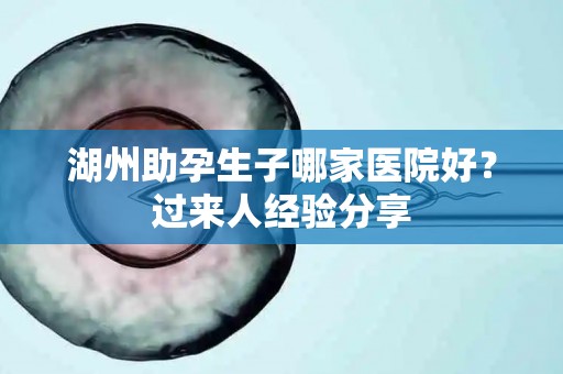 湖州助孕生子哪家医院好？过来人经验分享