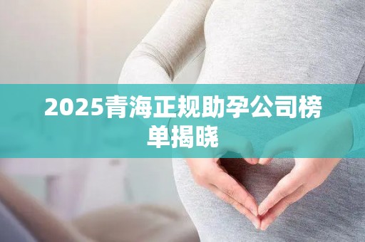 2025青海正规助孕公司榜单揭晓