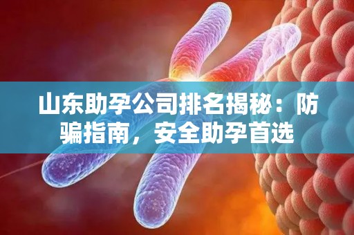 山东助孕公司排名揭秘：防骗指南，安全助孕首选