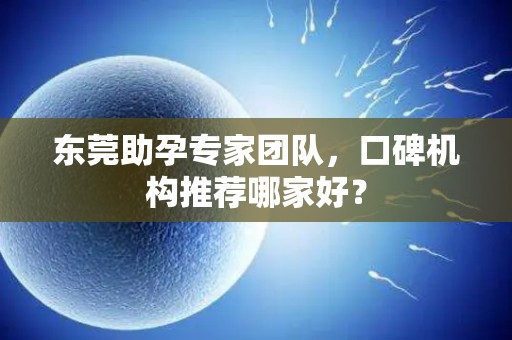 东莞助孕专家团队，口碑机构推荐哪家好？
