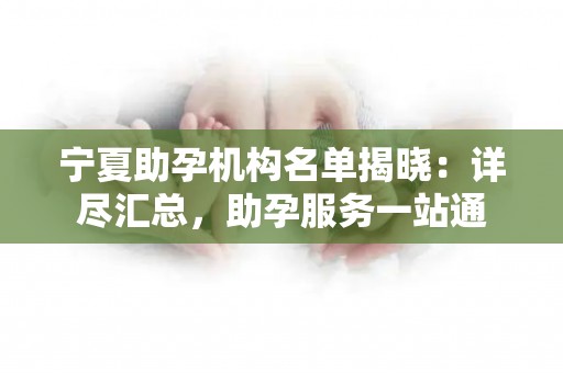 宁夏助孕机构名单揭晓：详尽汇总，助孕服务一站通