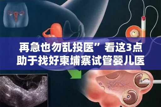 再急也勿乱投医”看这3点助于找好柬埔寨试管婴儿医院