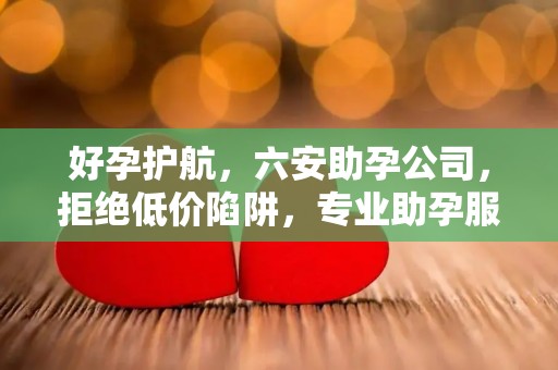 好孕护航，六安助孕公司，拒绝低价陷阱，专业助孕服务