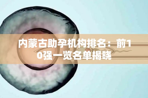 内蒙古助孕机构排名：前10强一览名单揭晓