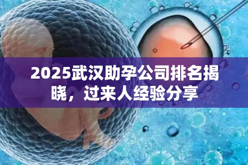 2025武汉助孕公司排名揭晓，过来人经验分享