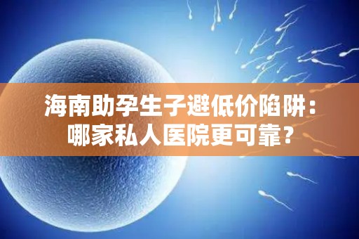 海南助孕生子避低价陷阱：哪家私人医院更可靠？