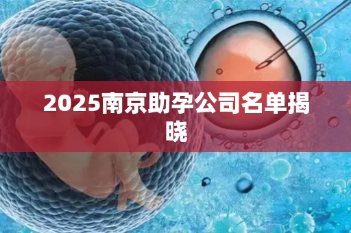 2025南京助孕公司名单揭晓
