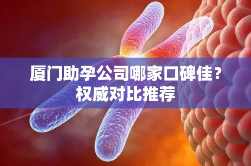 厦门助孕公司哪家口碑佳？权威对比推荐
