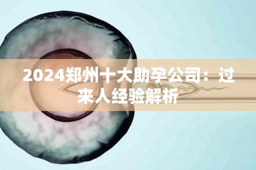 2024郑州十大助孕公司：过来人经验解析
