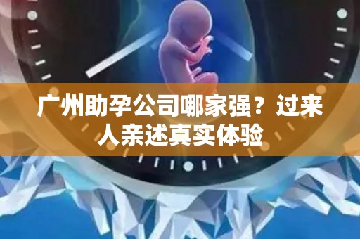 广州助孕公司哪家强？过来人亲述真实体验
