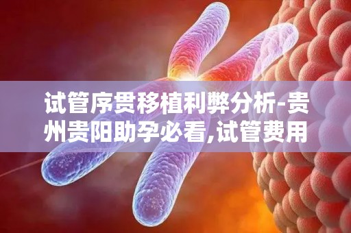 试管序贯移植利弊分析-贵州贵阳助孕必看,试管费用与流程指南!