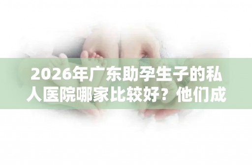 2026年广东助孕生子的私人医院哪家比较好？他们成功率真的很高吗？