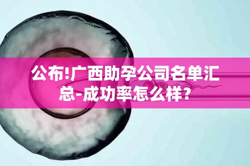 公布!广西助孕公司名单汇总-成功率怎么样？