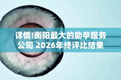详情!衡阳最大的助孕服务公司 2026年终评比结果