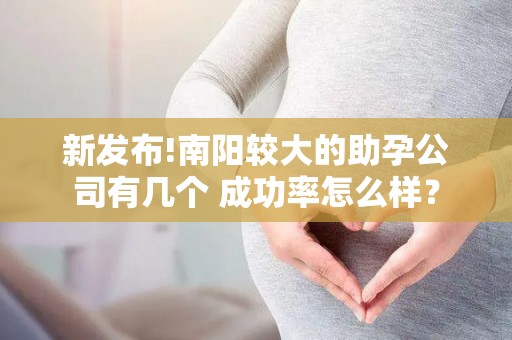 新发布!南阳较大的助孕公司有几个 成功率怎么样？