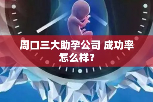 周口三大助孕公司 成功率怎么样？