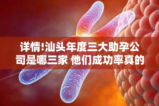 详情!汕头年度三大助孕公司是哪三家 他们成功率真的很高吗？