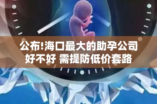 公布!海口最大的助孕公司好不好 需提防低价套路