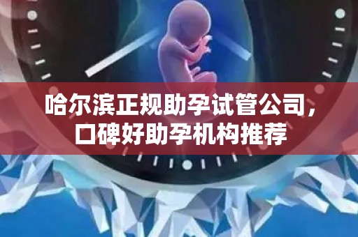 哈尔滨正规助孕试管公司，口碑好助孕机构推荐