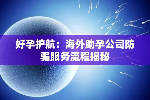 好孕护航：海外助孕公司防骗服务流程揭秘