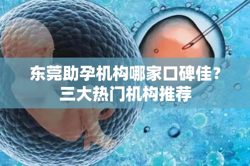 东莞助孕机构哪家口碑佳？三大热门机构推荐