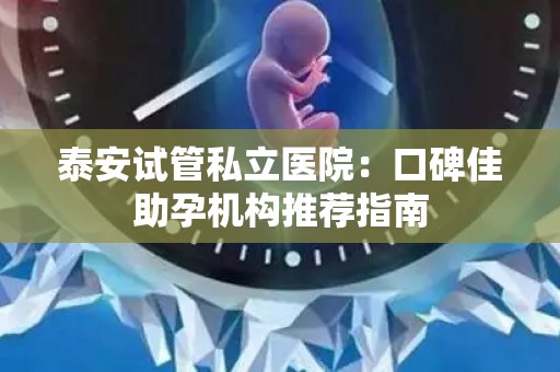 泰安试管私立医院：口碑佳助孕机构推荐指南
