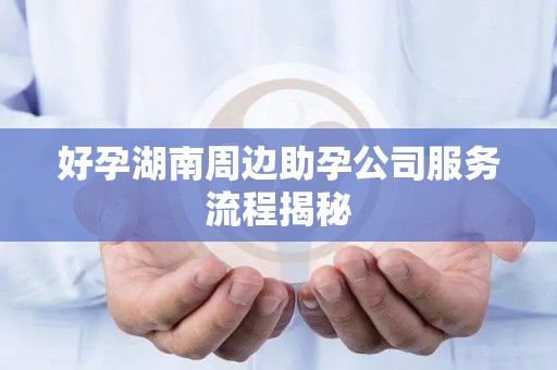 好孕湖南周边助孕公司服务流程揭秘